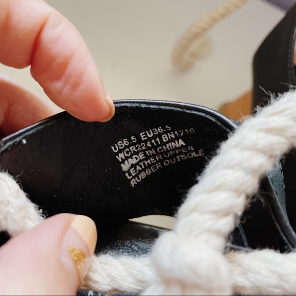 Nautical Inspired Leather Cut Out Wedge Sandal - Picture 6 of 8